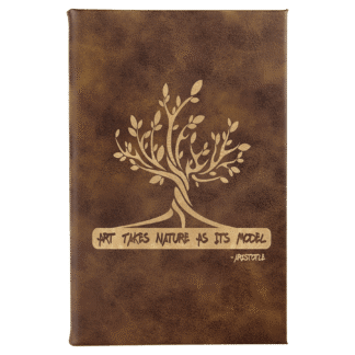 Rustic/Gold Leatherette Sketch Book with White Unlined Paper