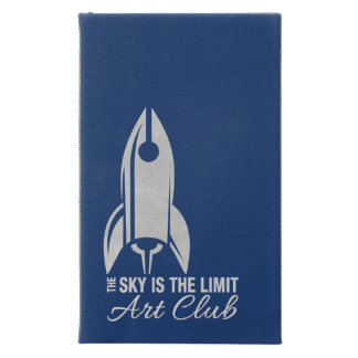 Blue/Silver Leatherette Sketch Book with White Unlined Paper