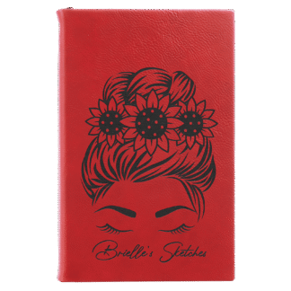 Red Leatherette Sketch Book with White Unlined Paper
