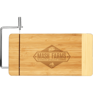 Two-Tone Bamboo Cutting Board with Metal Cheese Cutter