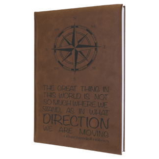 Dark Brown Leatherette Sketch Book with White Unlined Paper