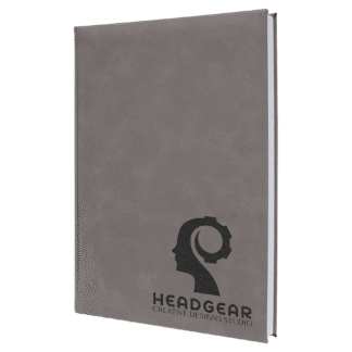 Gray Leatherette Sketch Book with White Unlined Paper