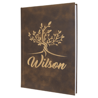 Rustic/Gold Leatherette Sketch Book with White Unlined Paper