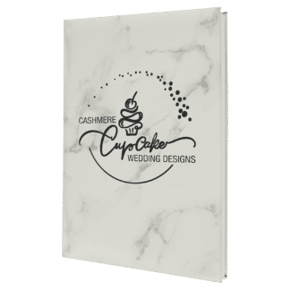 White Marble Leatherette Sketch Book with White Unlined Paper