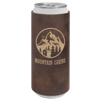 Rustic/Gold Leatherette Slim Beverage Holder