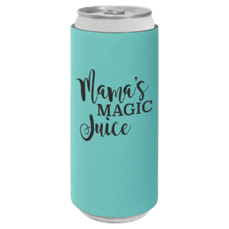 Teal Leatherette Slim Beverage Holder