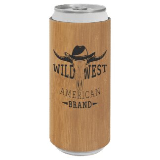 Bamboo Leatherette Slim Beverage Holder