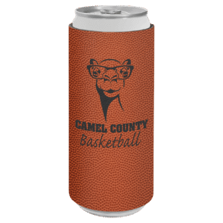 Basketball Leatherette Slim Beverage Holder