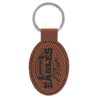 Football Leatherette Oval Keychain