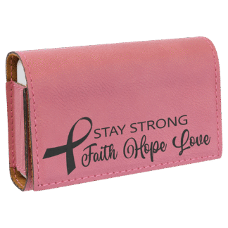 Pink Lasered Leatherette Pill Box with Separate Adjustable Containers