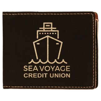 Black/Gold Leatherette Bifold Wallet