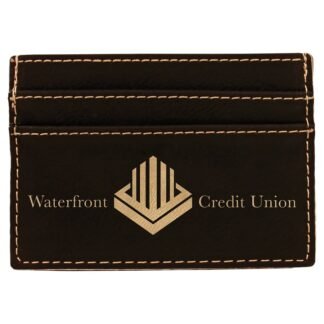Black/Gold Leatherette Wallet Clip