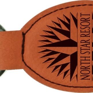 Rawhide Leatherette Oval Keychain