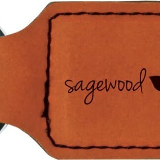 Rawhide Leatherette Rectangle Keychain