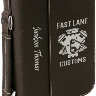 Black/Silver Leatherette Book/Bible Cover with Zipper