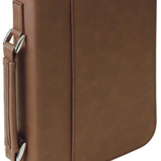 Dark Brown Leatherette Book/Bible Cover with Zipper