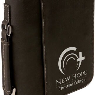 Black/Silver Leatherette Book/Bible Cover with Zipper