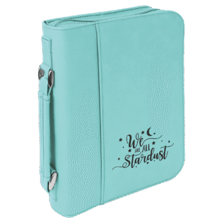 Teal Leatherette Book/Bible Cover with Zipper