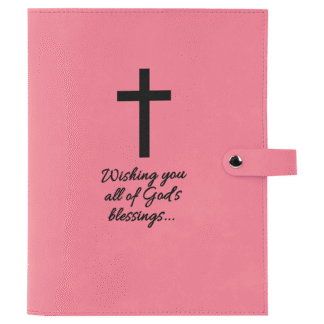 Pink Leatherette Book Cover with Snap Closure