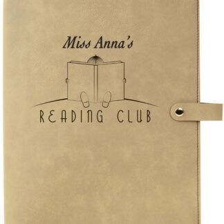 Light Brown Leatherette Book Cover with Snap Closure