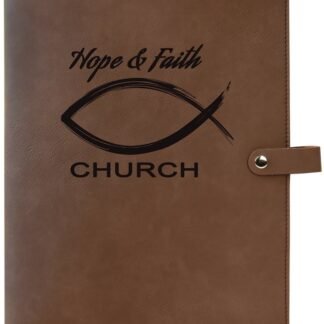 Dark Brown Leatherette Book Cover with Snap Closure