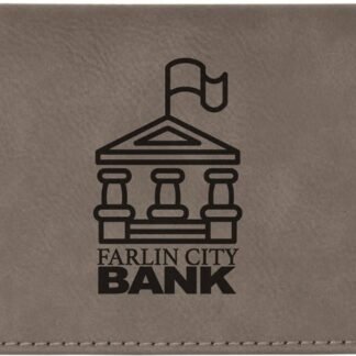 Gray Leatherette Checkbook Cover