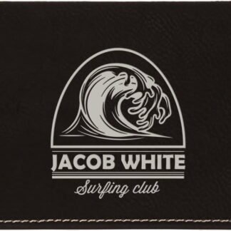 Black/Silver Leatherette Checkbook Cover