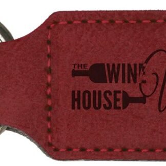 Rose Leatherette Rectangle Keychain
