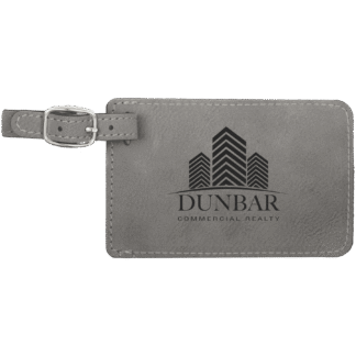 Gray Leatherette Luggage Tag