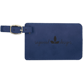 Blue Leatherette Luggage Tag