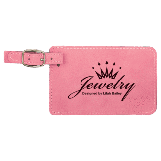 Pink Leatherette Luggage Tag