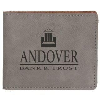 Gray Leatherette Bifold Wallet