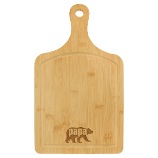 Bamboo Paddle Shaped Cutting Board with Drip Ring