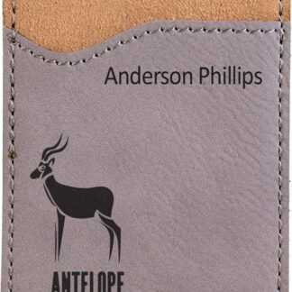 Gray Leatherette Phone Wallet