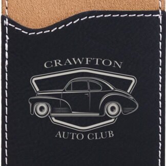 Black/Silver Leatherette Phone Wallet