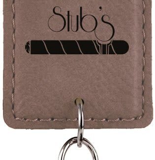 Gray Leatherette Rectangle Bottle Opener Keychain