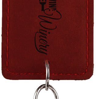Rose Leatherette Rectangle Bottle Opener Keychain