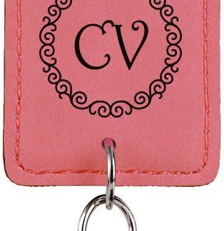 Pink Leatherette Rectangle Bottle Opener Keychain