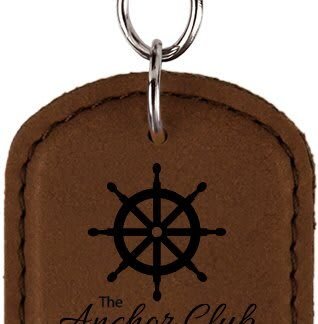 Dark Brown Leatherette Oval Bottle Opener Keychain