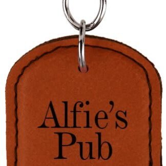 Rawhide Leatherette Oval Bottle Opener Keychain