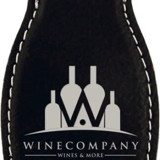 Black/Silver Leatherette Magnetic Bottle Opener