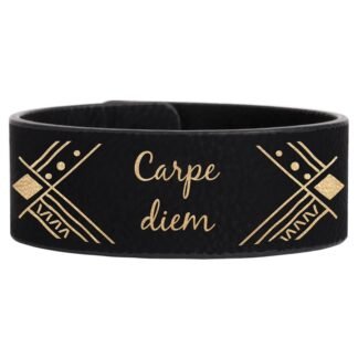 Black/Gold Leatherette Cuff Bracelet