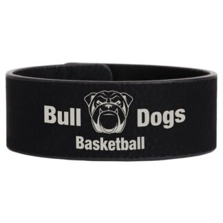 Black/Silver Leatherette Cuff Bracelet