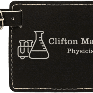 Black/Silver Leatherette Luggage Tag