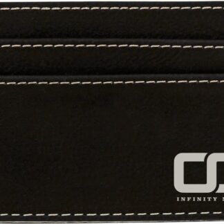 Black/Silver Leatherette Wallet Clip