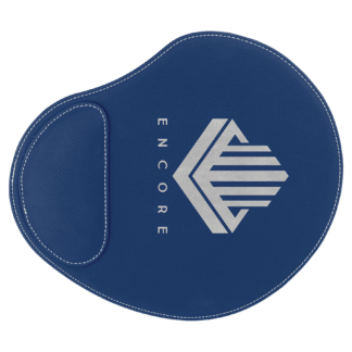 Blue/Silver Leatherette Mouse Pad