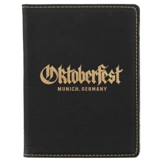 Black/Gold Leatherette Passport Holder