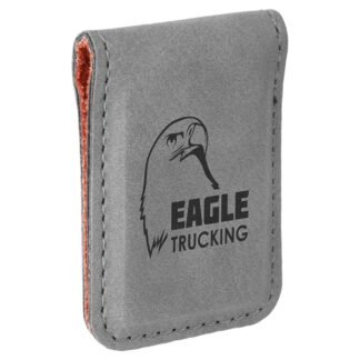 Gray Leatherette Money Clip