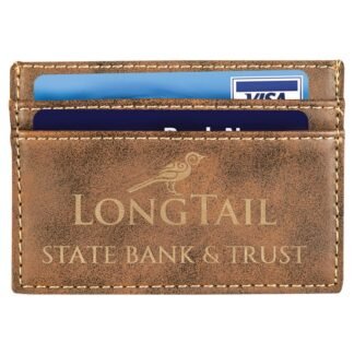 Rustic/Gold Leatherette Wallet Clip