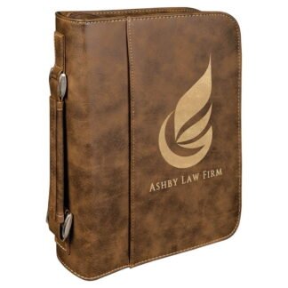 Rustic/Gold Leatherette Book/Bible Cover with Zipper